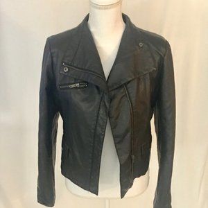 Mossimo Black Faux Leather Moto Jacket